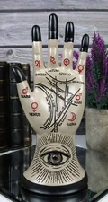 Psychic Fortune Teller Chirology Palmistry Eye Of Providence Hand Palm Figurine
