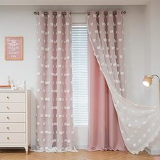 Pink Curtains for Living Room 84 Inches 52"W x 84"L Pack of 2 Blush Pink