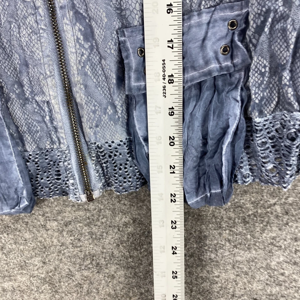 Chaqueta Picadilly Mujer S Pequeña Azul Cremallera Completa Cuello Alto Manga Larga Bolsillos Foto 4 de 4