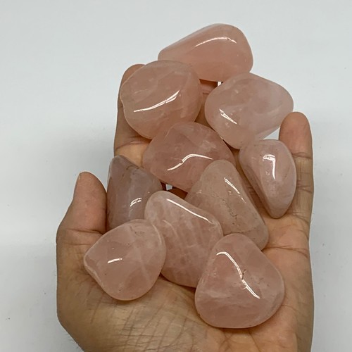 2.2 Lbs, 1.2"-2", 31pc, Rose Quartz Tumbled Polished Wholesale , B37087 - Picture 7 of 12