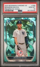 2023 Bowman Chrome Sapphire AQUA Refractor 188 Brandon Mayea PSA 10 GEM MINT /99