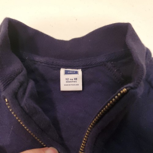 Janie and Jack boys Blue Long Sleeve Zip Up Jacket 12-18 months - Picture 3 of 6