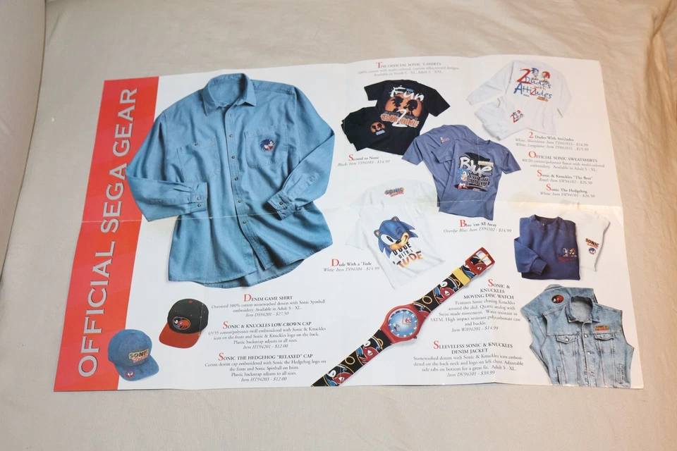 Authentic Sega Gear Catalog ONLY Foldable Insert Sonic Knuckles - Image 3 of 4