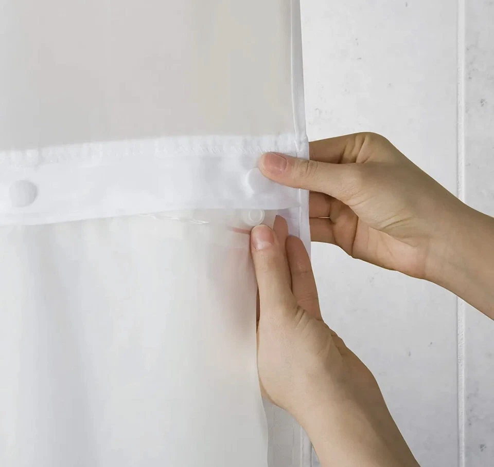 Штора для душа Hookless Coral French Damask 3 в 1 и защелкивающаяся подкладка - Изображение 4 из 4