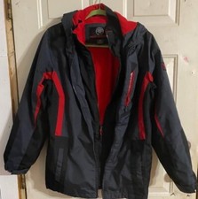 Weatherproof Boys Black and Red Lined Jacket with Hood