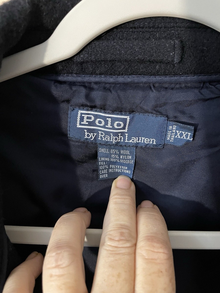 Polo Ralph Lauren Men's Black Wool Blend Lined Full Zip Jacket