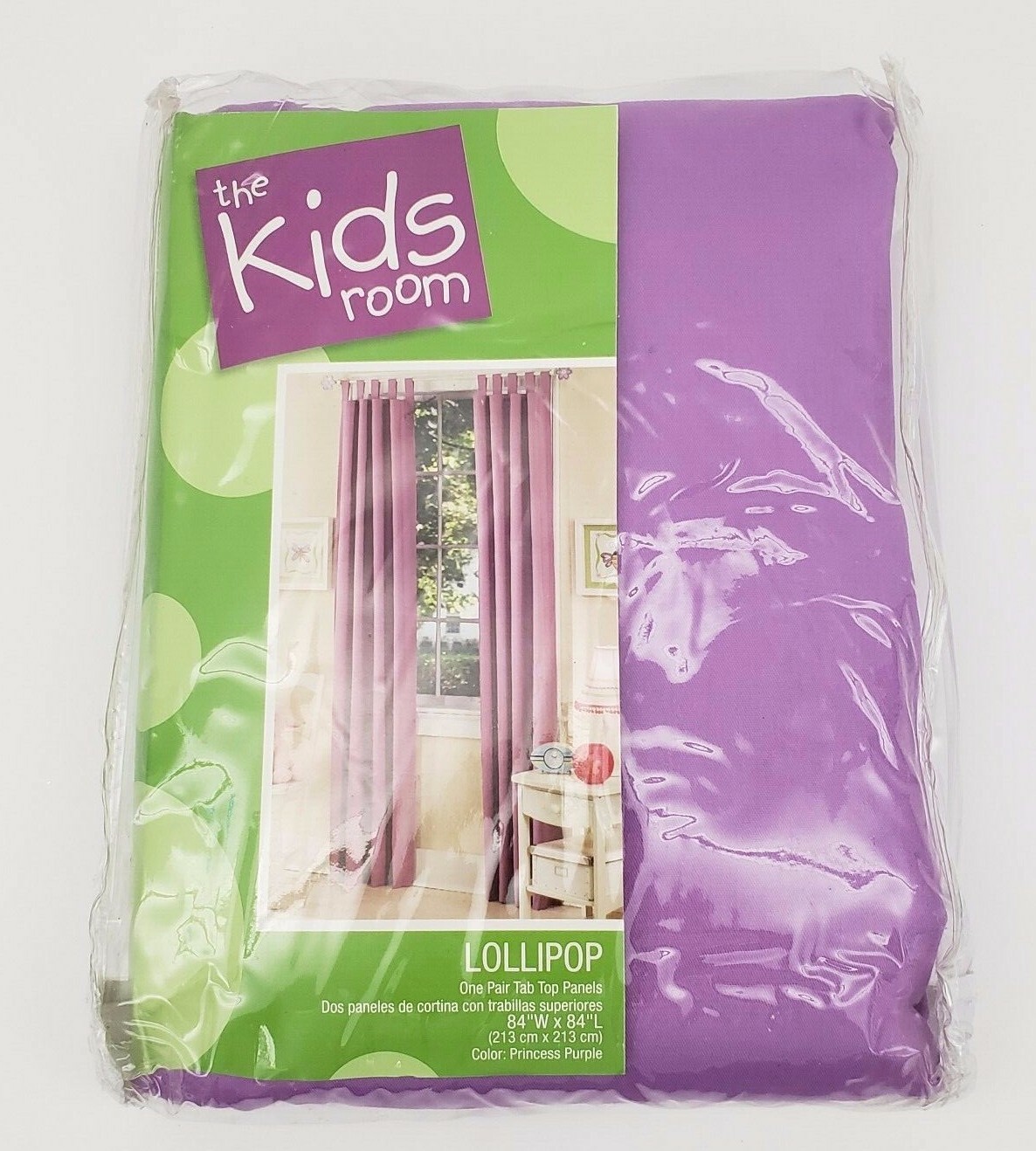 The Kids Room Curtains Pair - 84"x84" - Lollipop Princess Purple