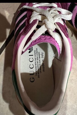 adidas gazelle silver green womens Gucci // X Adidas Pink & Multicolour Velvet & Suede Gazelle Sneaker – VSP  Consignment main image 1