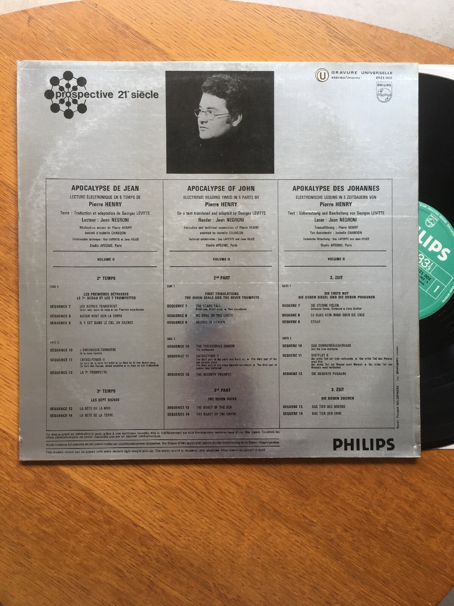 LP PIERRE HENRY Apocalypse de Jean - vol II - PHILIPS