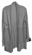Lululemon Sit In Lotus Wrap II Sz 8 Heather Gray Cardigan Sweater Merino Wool
