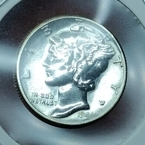1944 FSB? PL MERCURY SILVER DIME ERROR - NICE! + 1 1945s  - Image 2 of 4