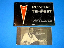 VINTAGE 1966 PONTIAC OR TEMPEST OWNERS GUIDE MANUAL + 21 PG ACCESSORIES CATALOG