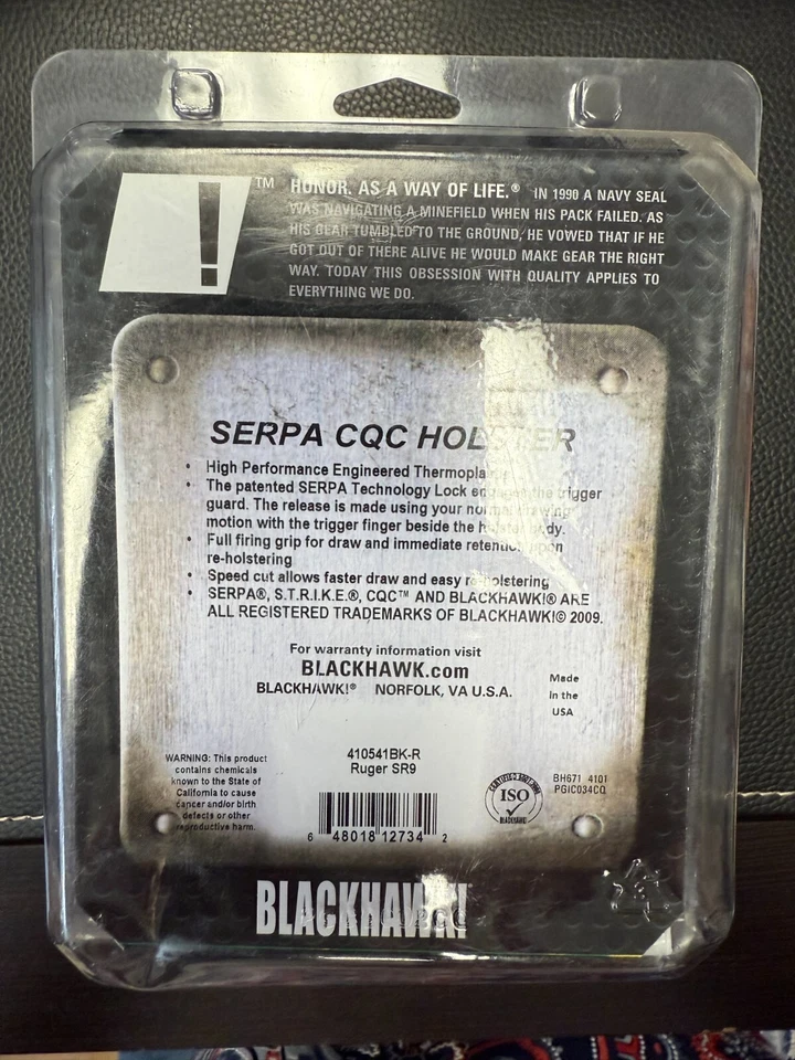 BLACKHAWK SERPA CONCEALMENT HOLSTER MATTE FINISH, RUGER SR9, RIGHT HAND 41 - Image 2 of 2