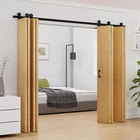3-20FT Bifold Sliding Barn Door Hardware Kit Modern Track Roller for 2/4/8 Doors