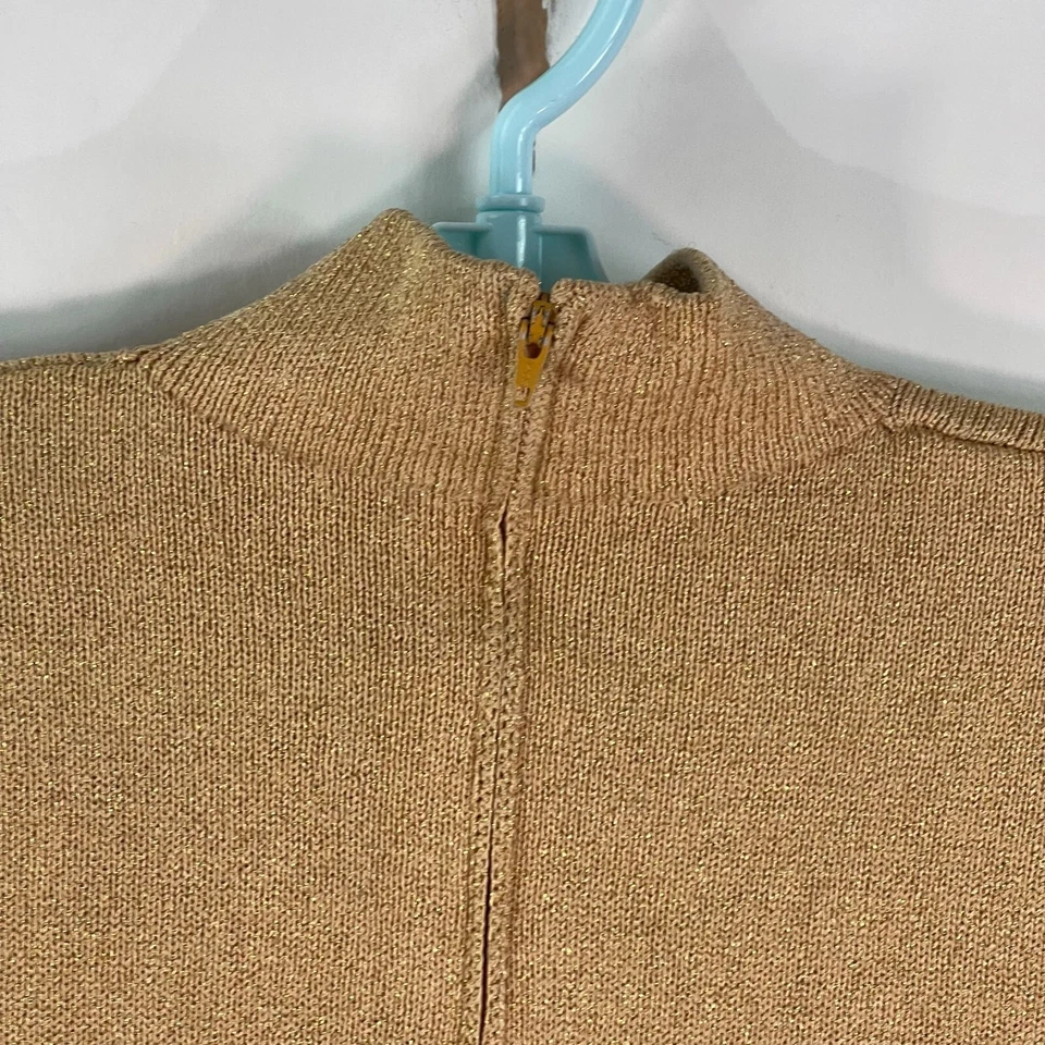 St John Wool Cashmere High Neck Sweater Womens Size 6 P Beige - Image 4 of 4