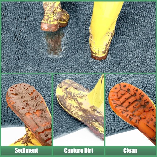 Non-Slip Chenille Entryway Mat 60"x36" - Perfect for Indoor/Outdoor Use - Imagen 6 de 11