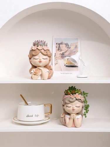 Flower Girl Pot Fairy Garden Ornament Resin Succulents Plants Small Art Figurine - Picture 20 of 28