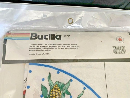 Bucilla Needlecraft Jeweled 1991 Calendar Felt Kit #82701 Vegetables NIP Vintage - Picture 5 of 6