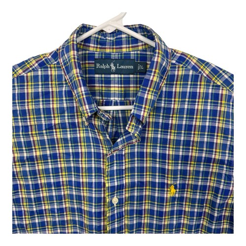 Camisa Polo Ralph Lauren a Cuadros con Botones L/S Colorida Primavera Para Hombres Talla L Azul - Imagen 2 de 8