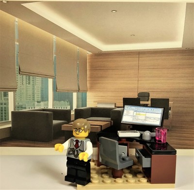 Lego Custom Businessman Lawyer Office Desk W Swivel Chair Mug
