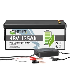 LiFePO4 48V 135Ah Golf Cart Battery Lithium Deep Cycle Bluetooth Solar Club Car