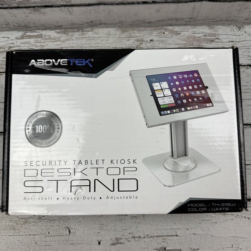 Abovetek Security Tablet Kiosk Desktop Stand, TH-318W White Anti-Theft Heavy - 第 1/15 張圖片
