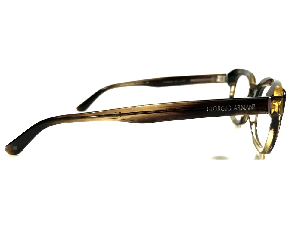 Giorgio Armani Eyeglasses Frames AR7089 5441 Striped Brown Horn Square 51-20-145 - Image 3 of 4