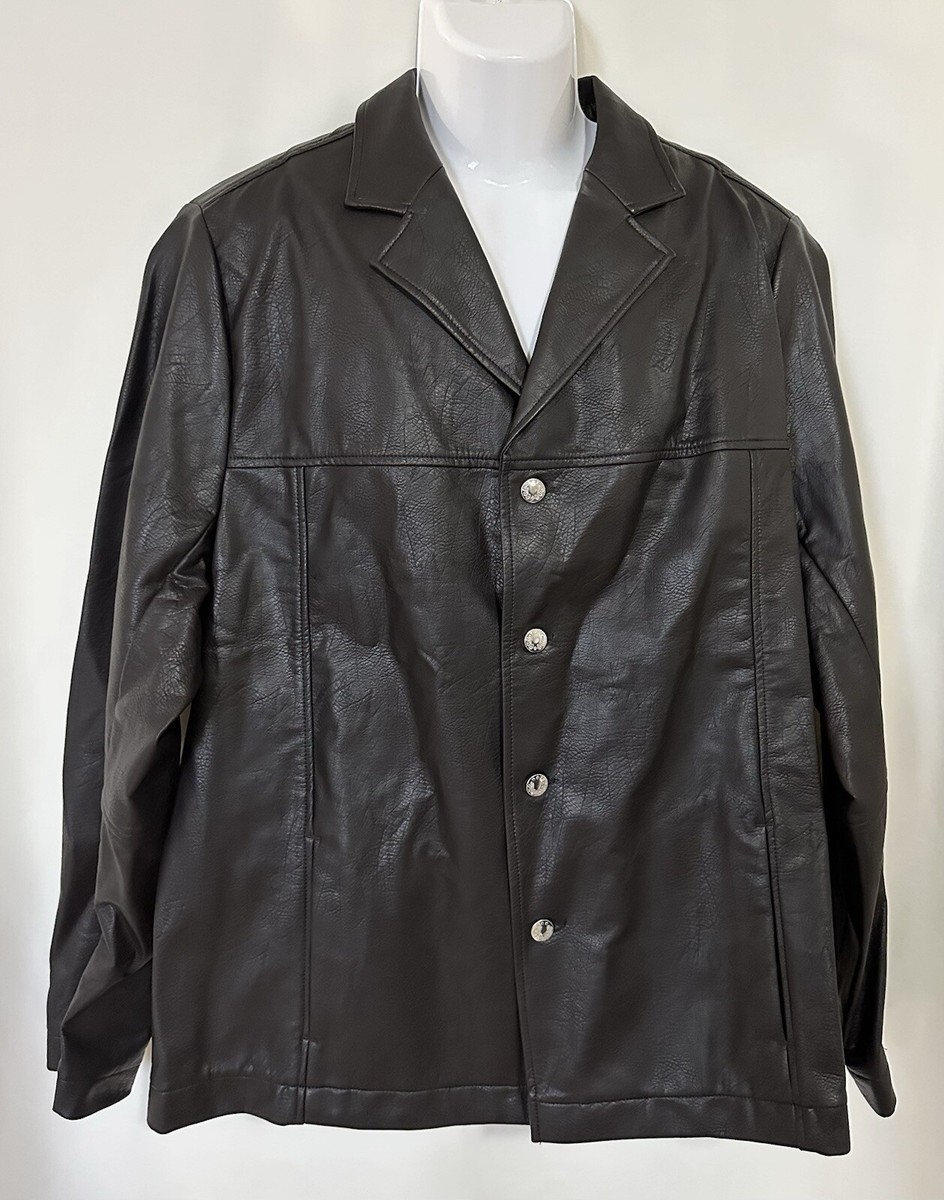 SEFR Mens Jacket Mens XXL Francis Coffee Brown Button Plackets