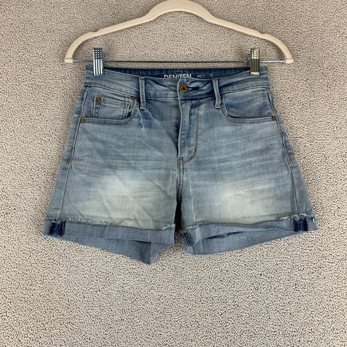 Denizen from Levi's Denim Jean Shorts Womens 2 Blue Mid Rise 5-Pocket Cuffed Hem | eBay