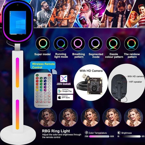 13.3" Touch Magic Camera Mirror Photobooth Kiosk, Selfie Mirror Photo Booth - Picture 10 of 11