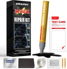 Wheel Scratch Repair Kit, Black Rim Touch up Paint, Wheel Repair Kit Curb Rash W