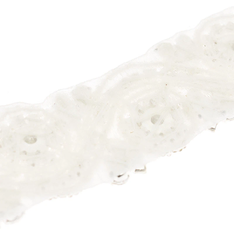 Cinturón nupcial con apliques de diamantes de imitación para coser con adornos de cristal brillante con cuentas de 1 yarda Foto 2 de 2