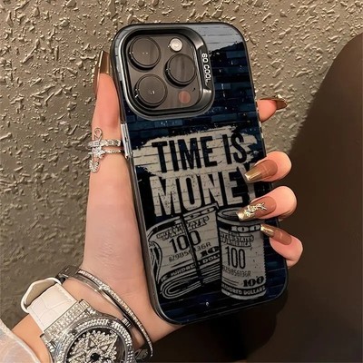  Time Is Money Fashion Case For iPhone 16 15 14 13 12 11 Mini Pro Max 8 Plus XS