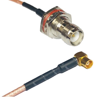 RG316 RP-TNC FEMALE BULKHEAD to MCX FEMALE ANGLE RF Cable Rapid-SHIP LOT