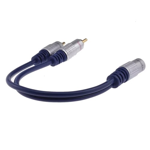 Pro J&D 3.5mm Stereo Female Jack Socket to 2 Phono RCA Male Plugs Adapter Cable - Picture 5 of 7