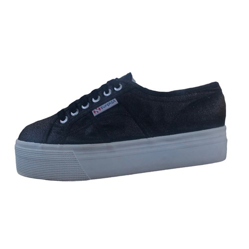 Superga Black Sparkly Trainers Sneakers Flatforms Shoes Size 5.5 39 Womens Girls - Picture 6 of 12