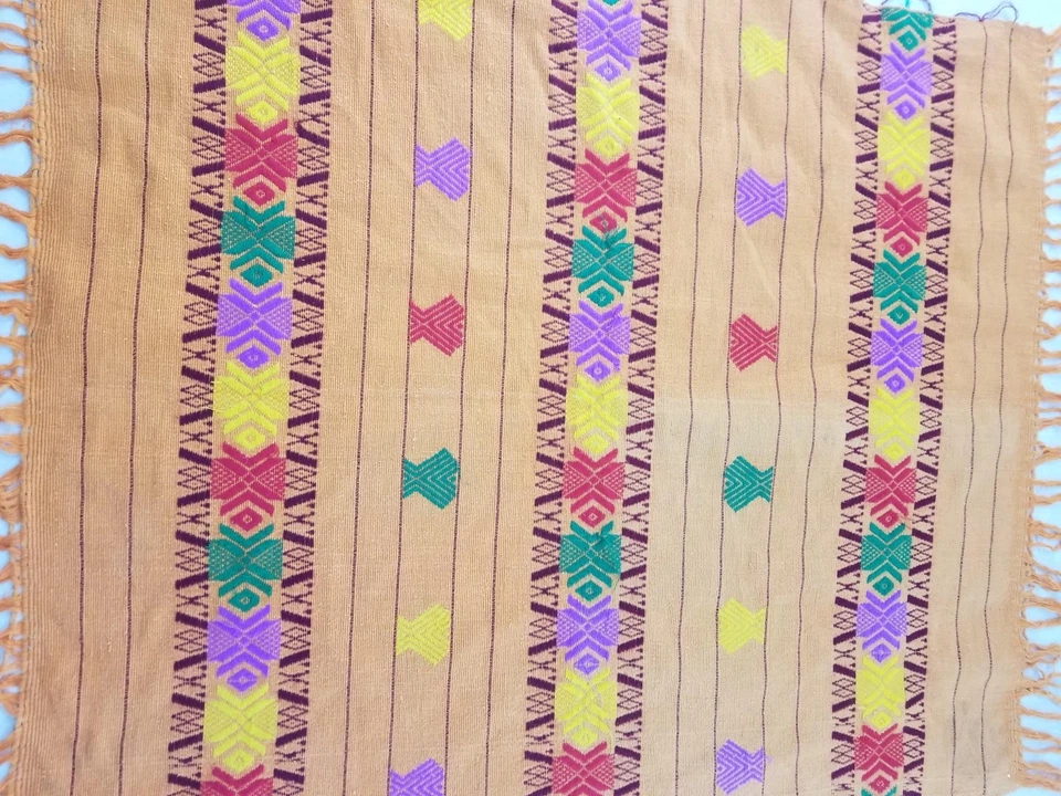 复古手工编织纺织桌布几何图案 40x34 英寸 — 第 4/4 张图片