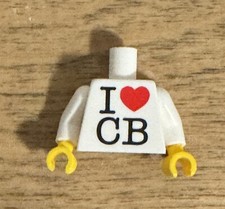 Citizen Brick Day 11 CBD11 - I LOVE CB Torso White ❤️ HEART Custom Minifig