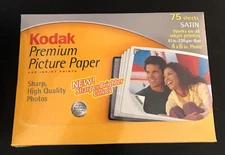 Kodak Premium Picture Paper 4 x 6" 75 Sheets Satin Inkjet Printers Compatible 