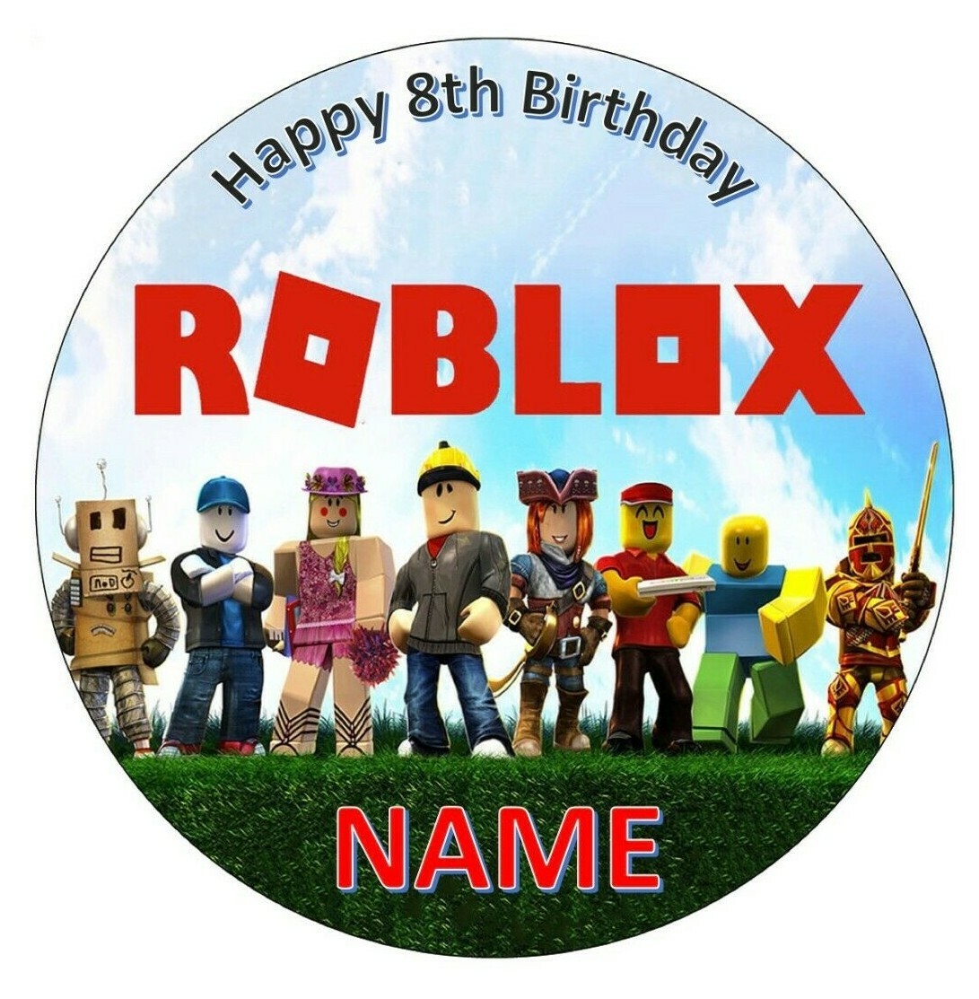 ROBLOX Edible Image Birthday Party Edible Cake Topper 19cm Round EBay S L1600 