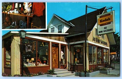 VTG Postcard~ Au Bon Secours~ Kodak~ Largest Gift Shop Of The Peninsula~ Quebec