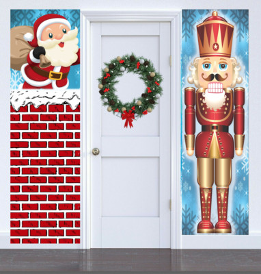 Großer Weihnachten Santa Nussknacker Wandaufkleber Aufkleber Dekoration Tür Grotte 