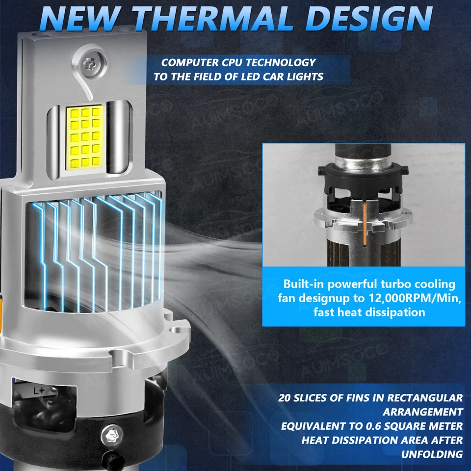 For Nissan 370Z 2009-2018 D2S LED Headlight Bulb Replace HID Xenon Super White - Image 4 of 4