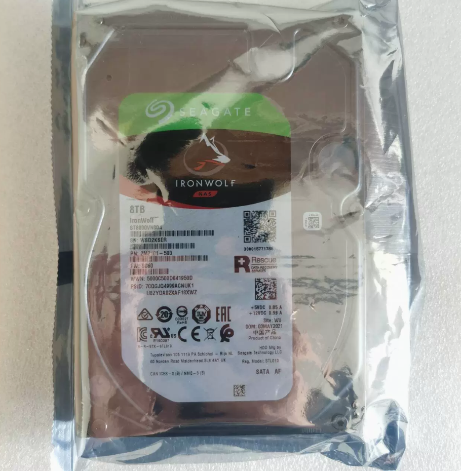 ほぼ新品 8TB Ironwolf ST8000VN004 2本 7200rpm FOR Seagt ST8000VN004 8TB IronWolf 3.5 inch SATA3 NAS Hard