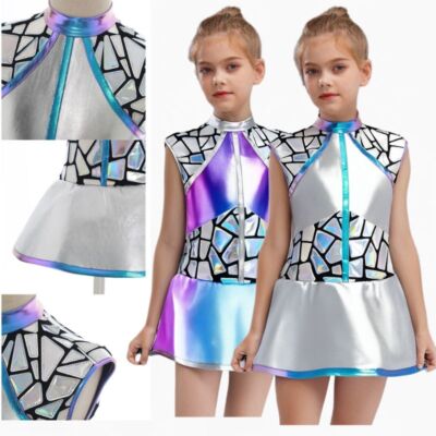 Girls Costume Alien Skirt Ball Dress Cutie Back Zip Cheerleading Sleeveless  | eBay