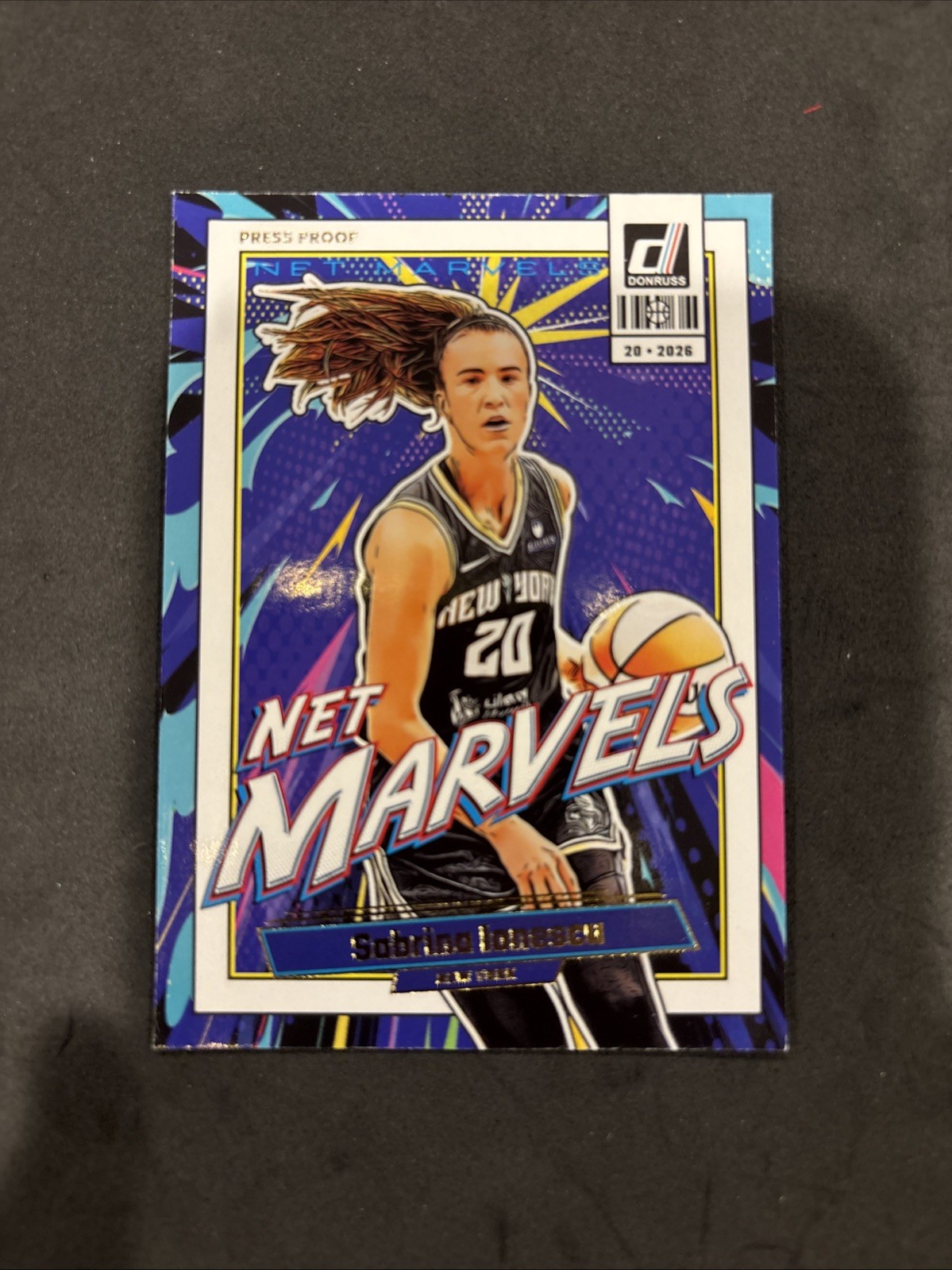 SABRINA IONESCU 2026 Panini Donruss WNBA Net Marvels PRESS PROOF #12 A34 view 2