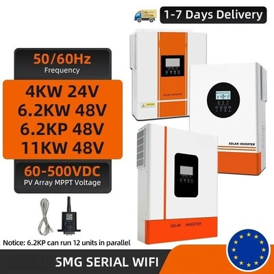 4KW - 11KW / 24V - 48V Hybrid Solar Inverter 230V 160A 120A MPPT PV 500V BMS