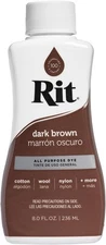 Rit All-Purpose Liquid Dye, Dark Brown 8 Fl Oz (Pack of 1), 