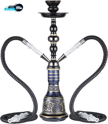 20 Hookah Set 2 Hose Premium Shisha Hookah Kit with Glass Vase