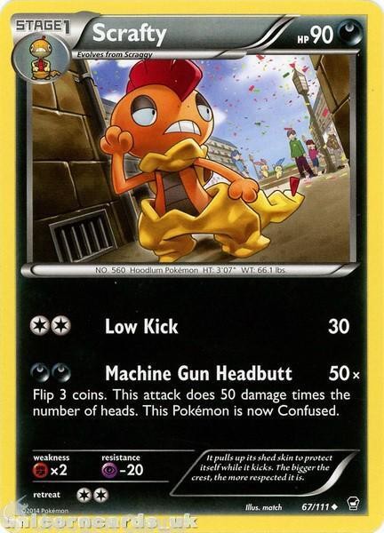 Scrafty 67/111 BD2 Uncommon Mint Pokemon Card
